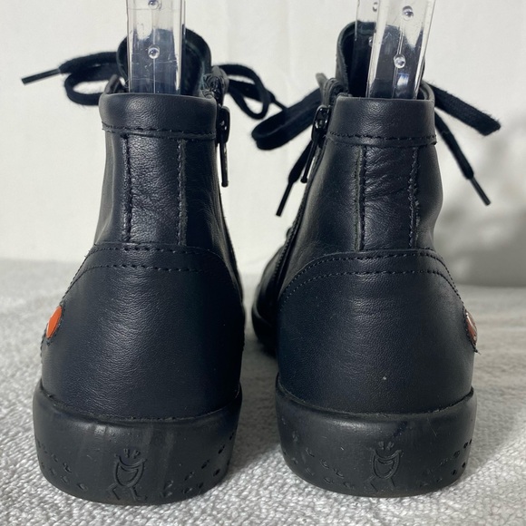 Softinos Black Leather Lace Up High Top Sneakers - Picture 4 of 12